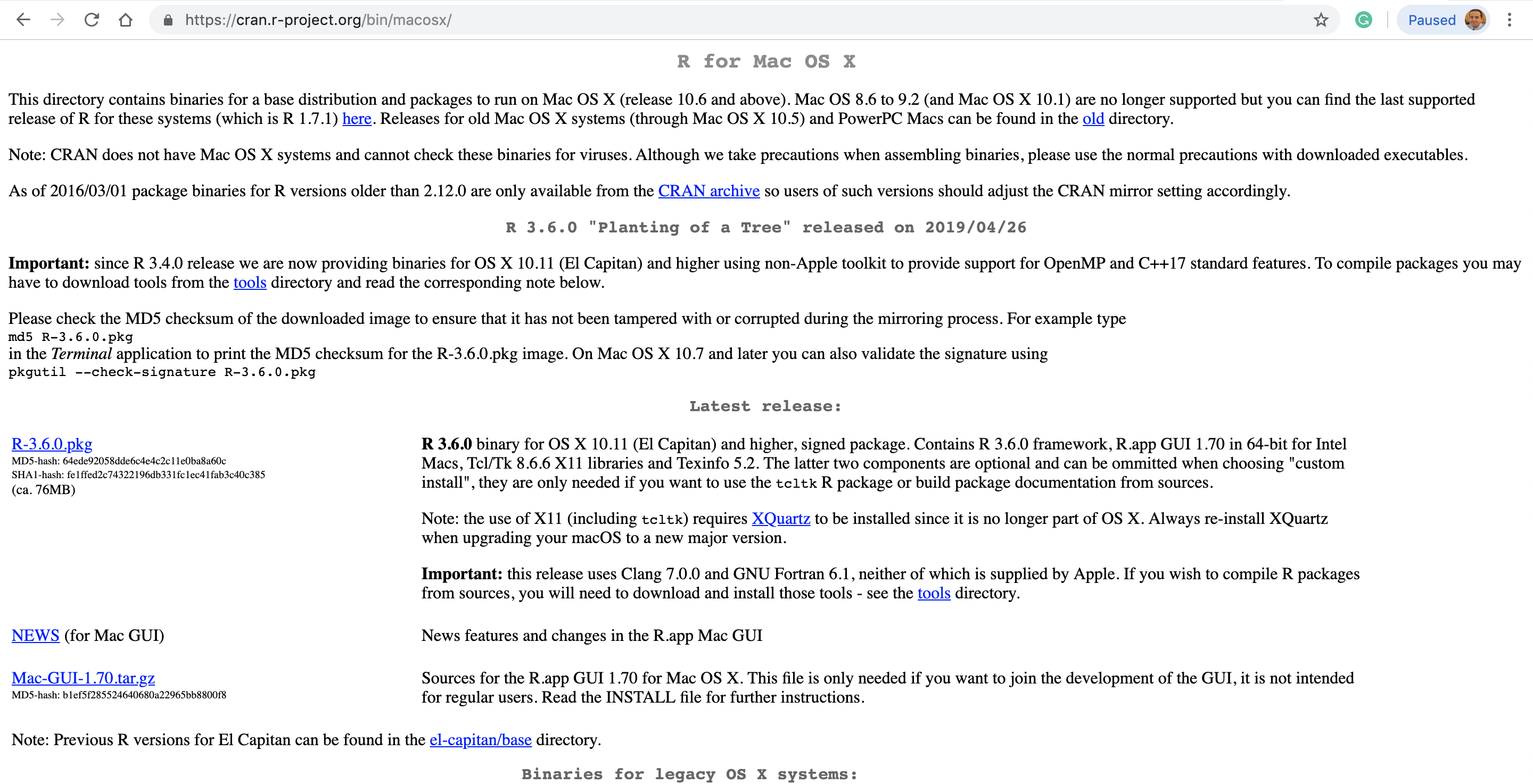 R software download for mac